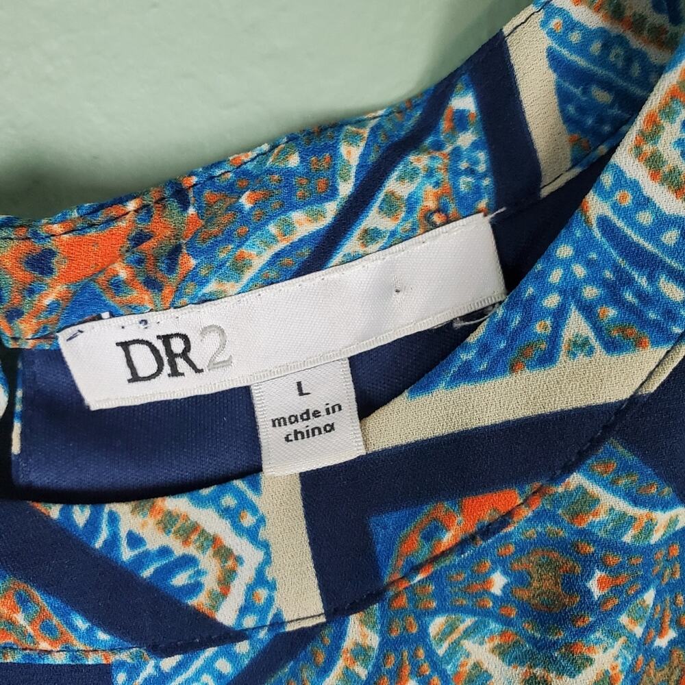 Dr2 By Daniel Rainn Blue Patchwork Pattern Sleeve… - image 3